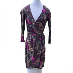 French Connection Wrap Around Dress XS Extra Small Long Sleeves